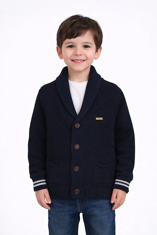 Детский кардиган с v-образным вырезом Minora, Navy Blue