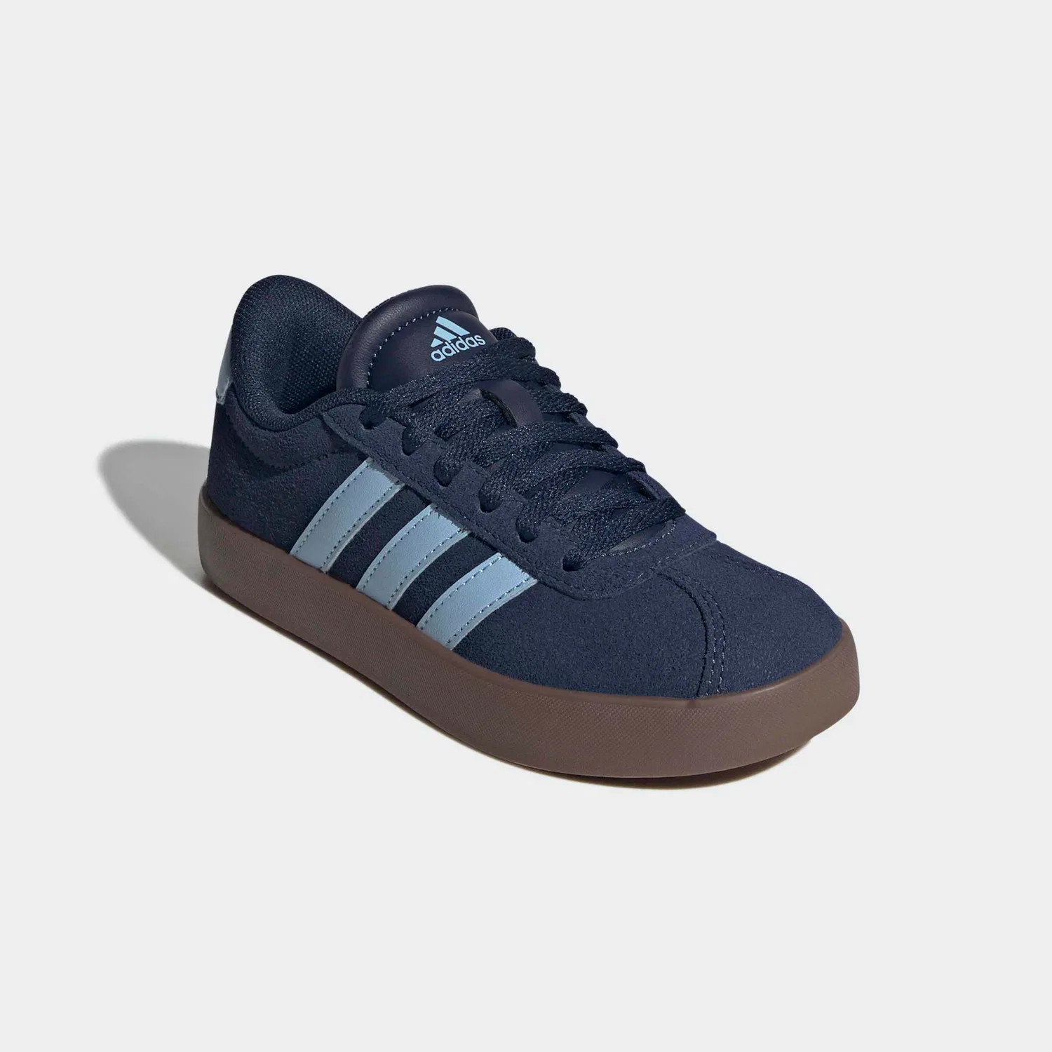 Детские кроссовки замшевые VL Court 3.0 Adidas, Night Indigo/Clear Sky/Gum5