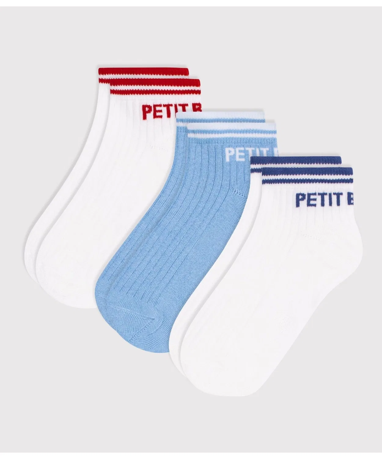 Детские носки с логотипом, комплект из 3 пар PETIT BATEAU, Разноцветный
