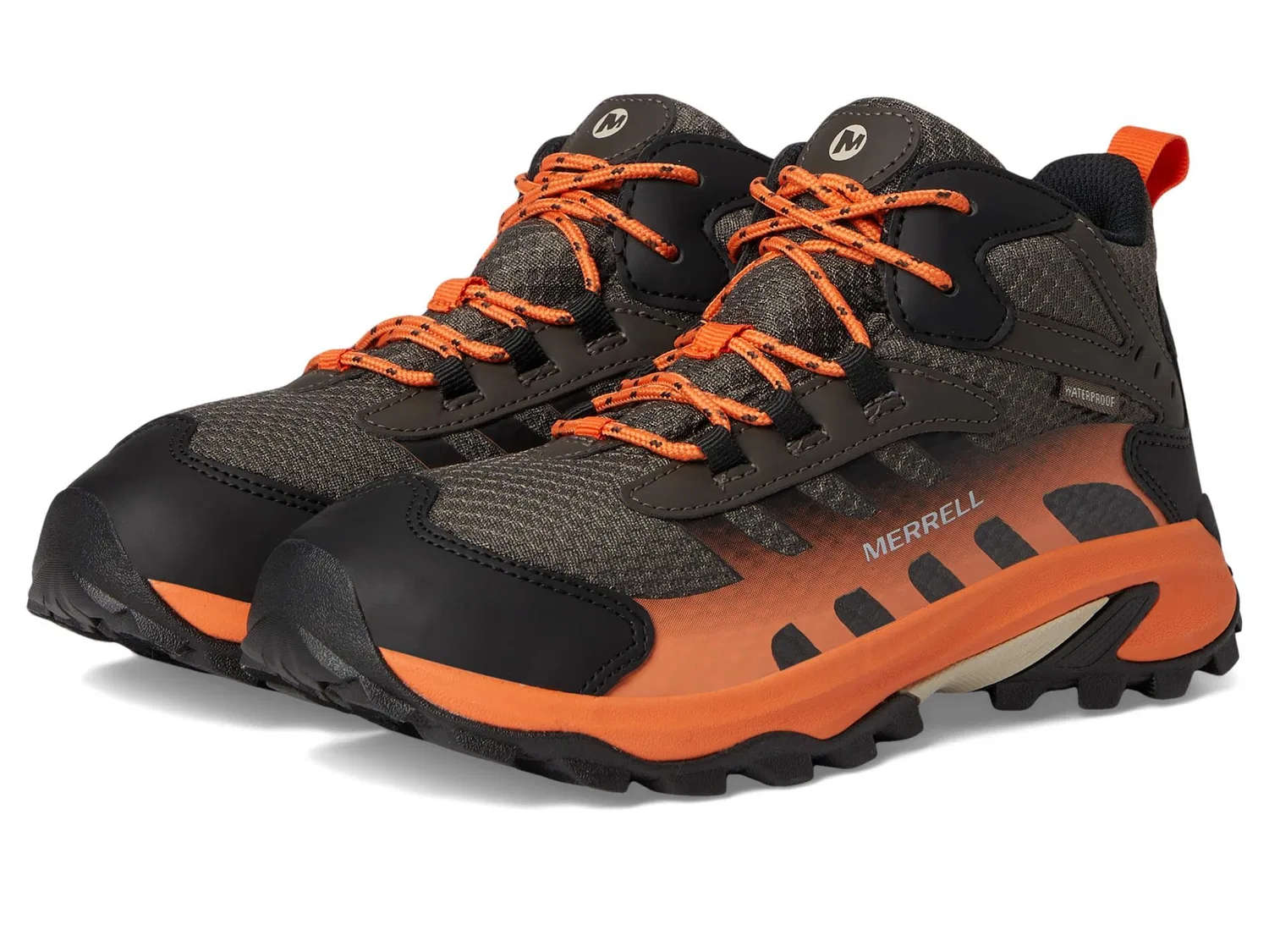 Детские водонепроницаемые ботинки для треккинга с принтом Moab Speed 2 Mid Merrell, Fumo Arancione