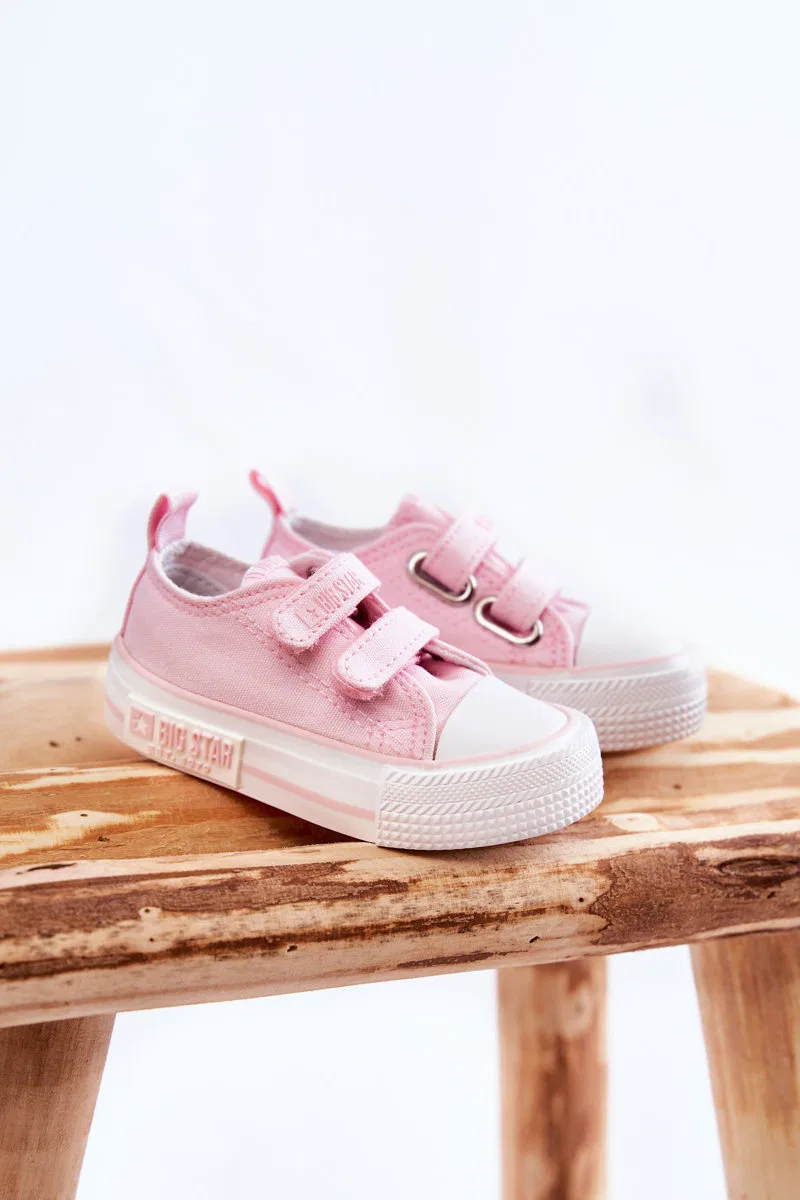 Детские кеды на липучках Big Star, Pink