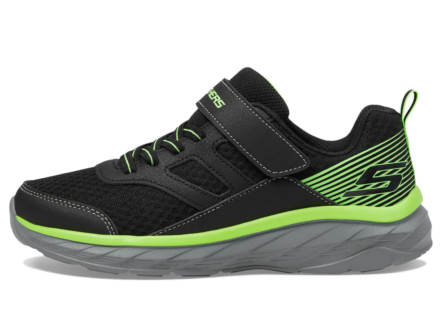 Детские кроссовки для девочек с принтом Fuse Tread Skechers, Lime Black — фото 4