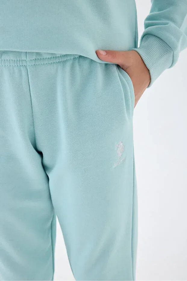 Детский спортивный комплект для девочек с принтом U.S. Polo Assn., Turquoise — фото 4