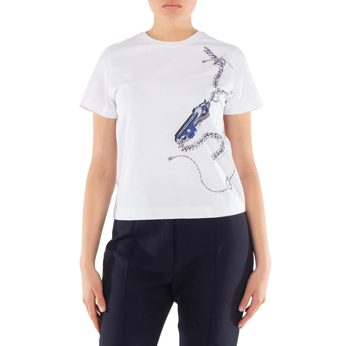 Футболка хлопковая с принтом Knight-Print Burberry, White