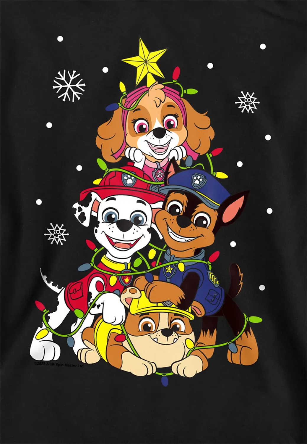 Детский худи с рождественским деревом Skye Chase Paw Patrol, Black — фото 2