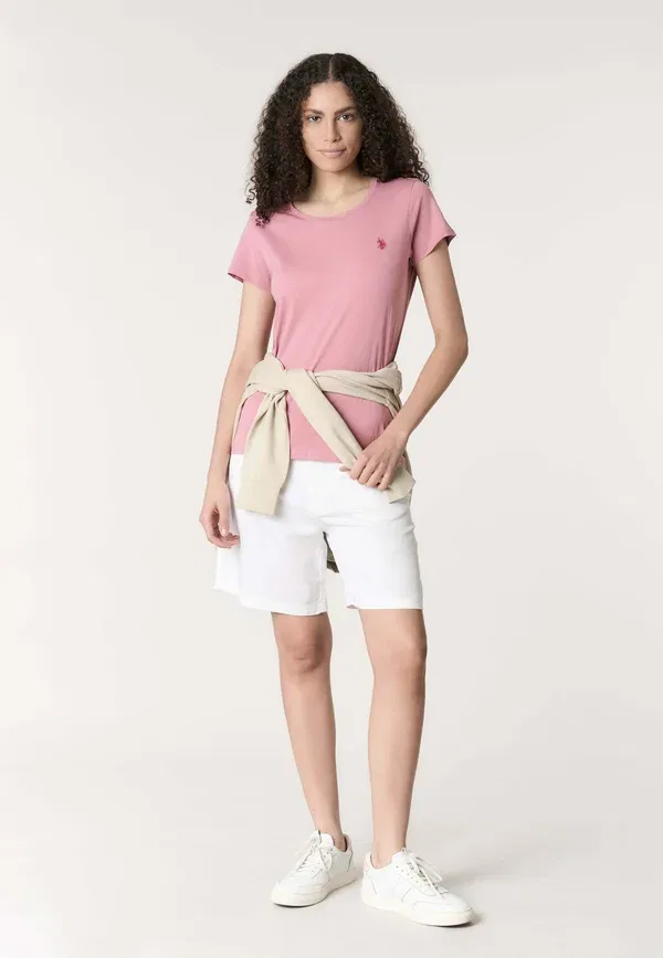 Футболка хлопковая Basic T-shirt U.S. Polo Assn., Rosa, розовый — фото 2