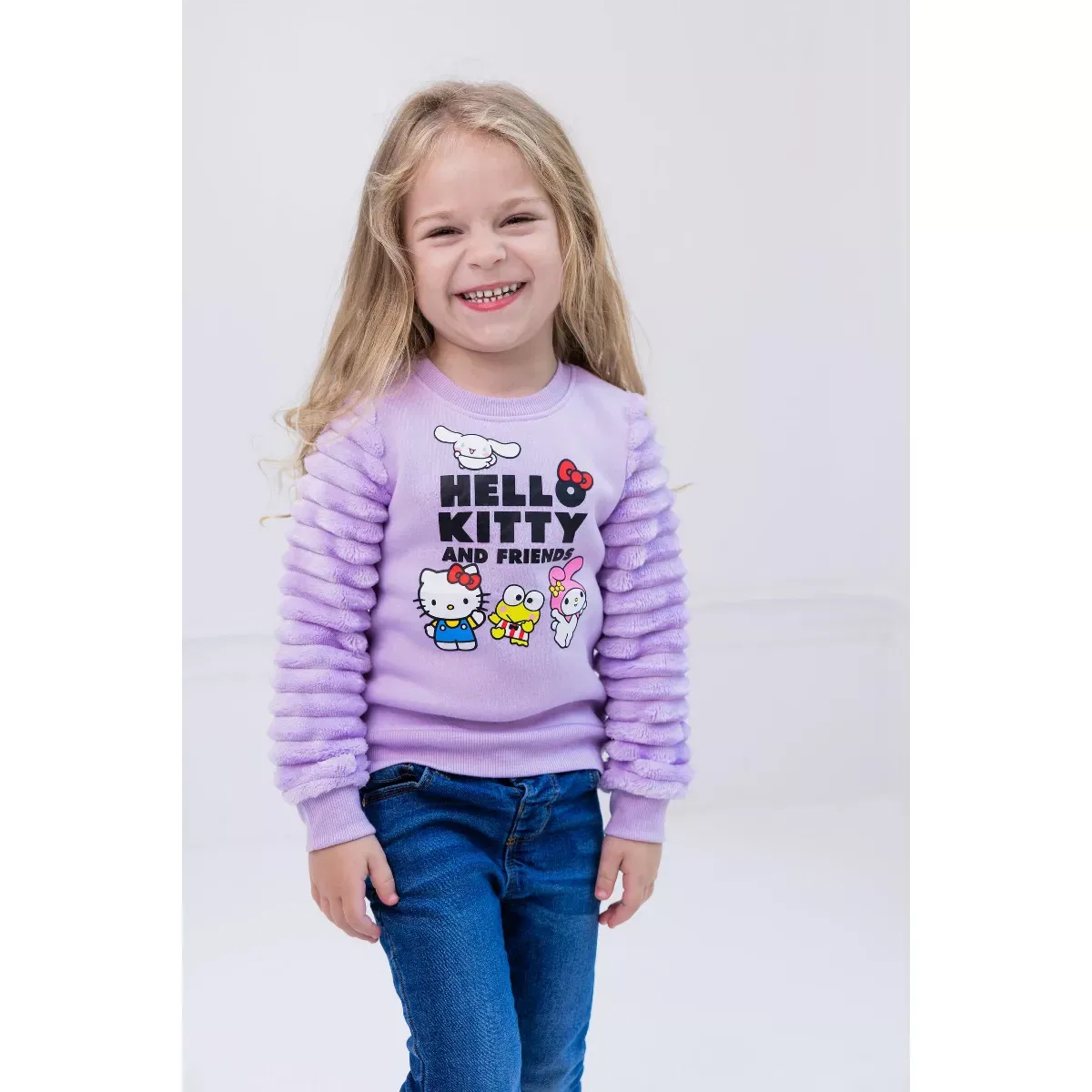 Детский свитшот для девочек с длинным рукавом Hello Kitty, Lilac — фото 2
