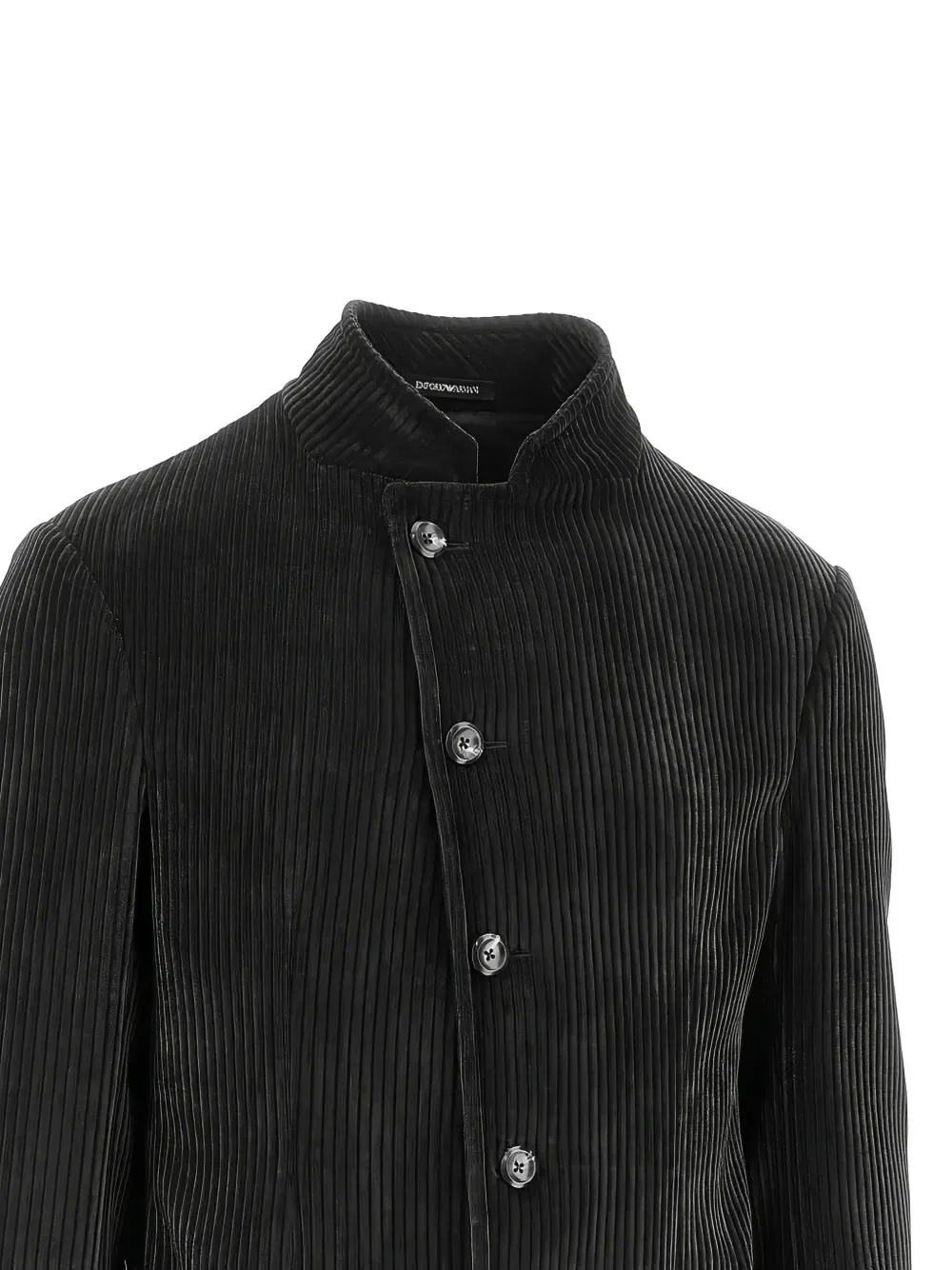 Куртка из вельвета со смещенной застежкой EMPORIO ARMANI, черный — фото 2