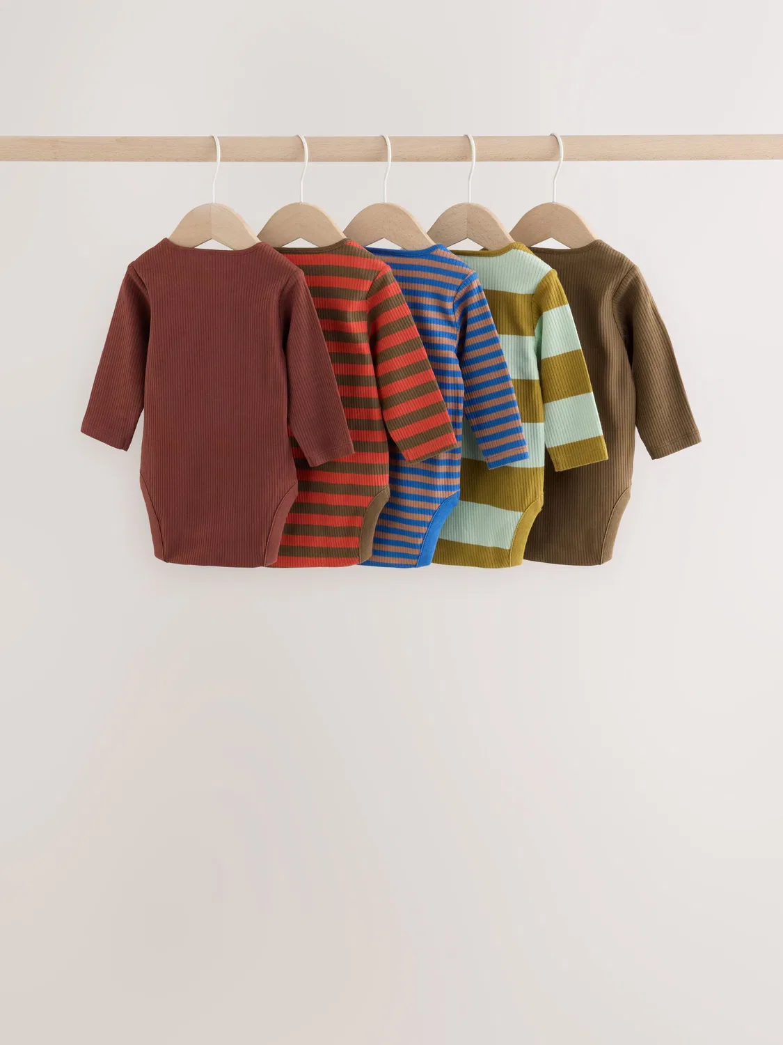 Набор из 5 боди с длинными рукавами в несколько полосок Next, Multi Stripe — фото 2