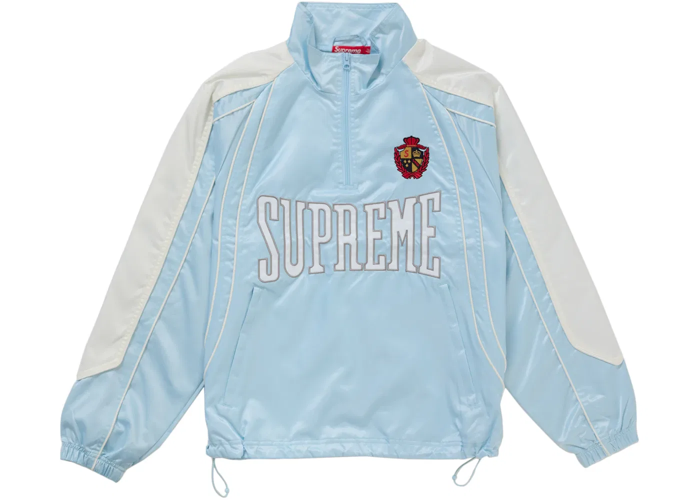 Мужской пуловер с сатиновой окантовкой Supreme, Light Blue