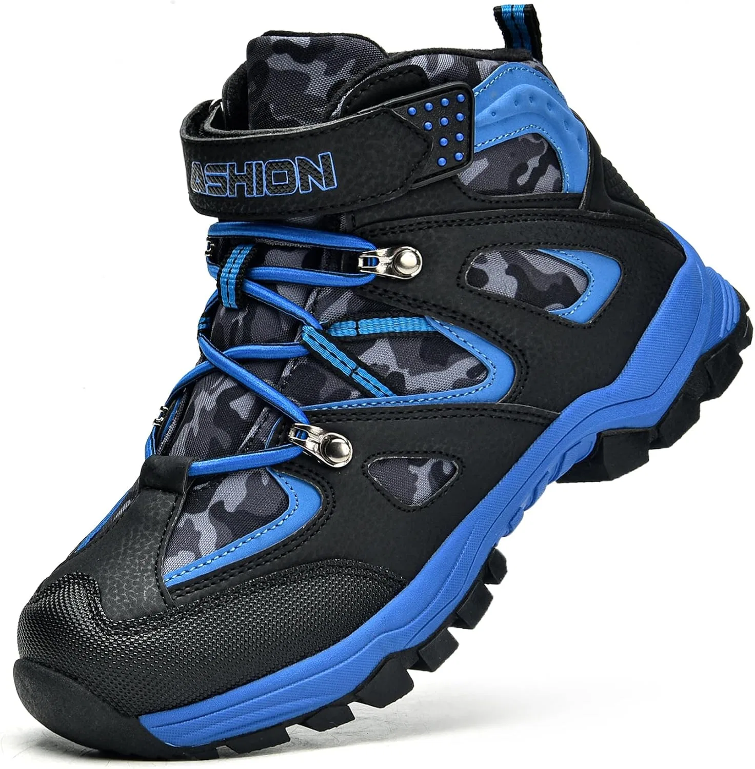 Детские зимние ботинки для мальчиков с принтом Littleplum, Camo Black Blue