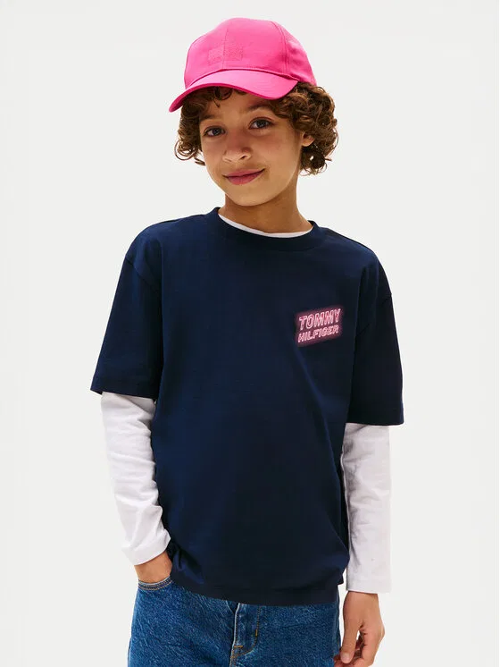 Футболка regular fit Neon Graphic Tommy Hilfiger, темно-синий