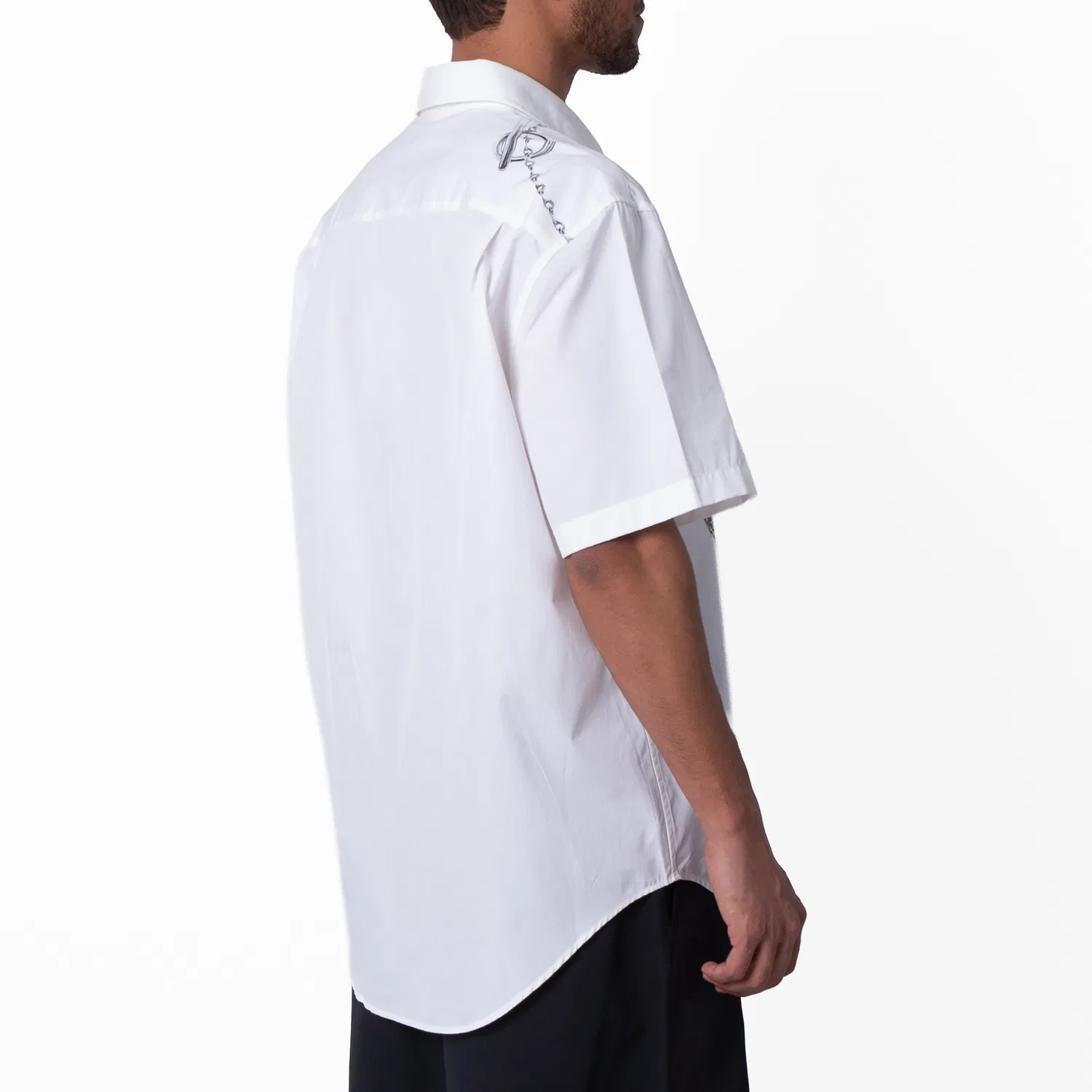Рубашка с коротким рукавом Knight Hardware Cotton Shirt Burberry, Blue/White — фото 3