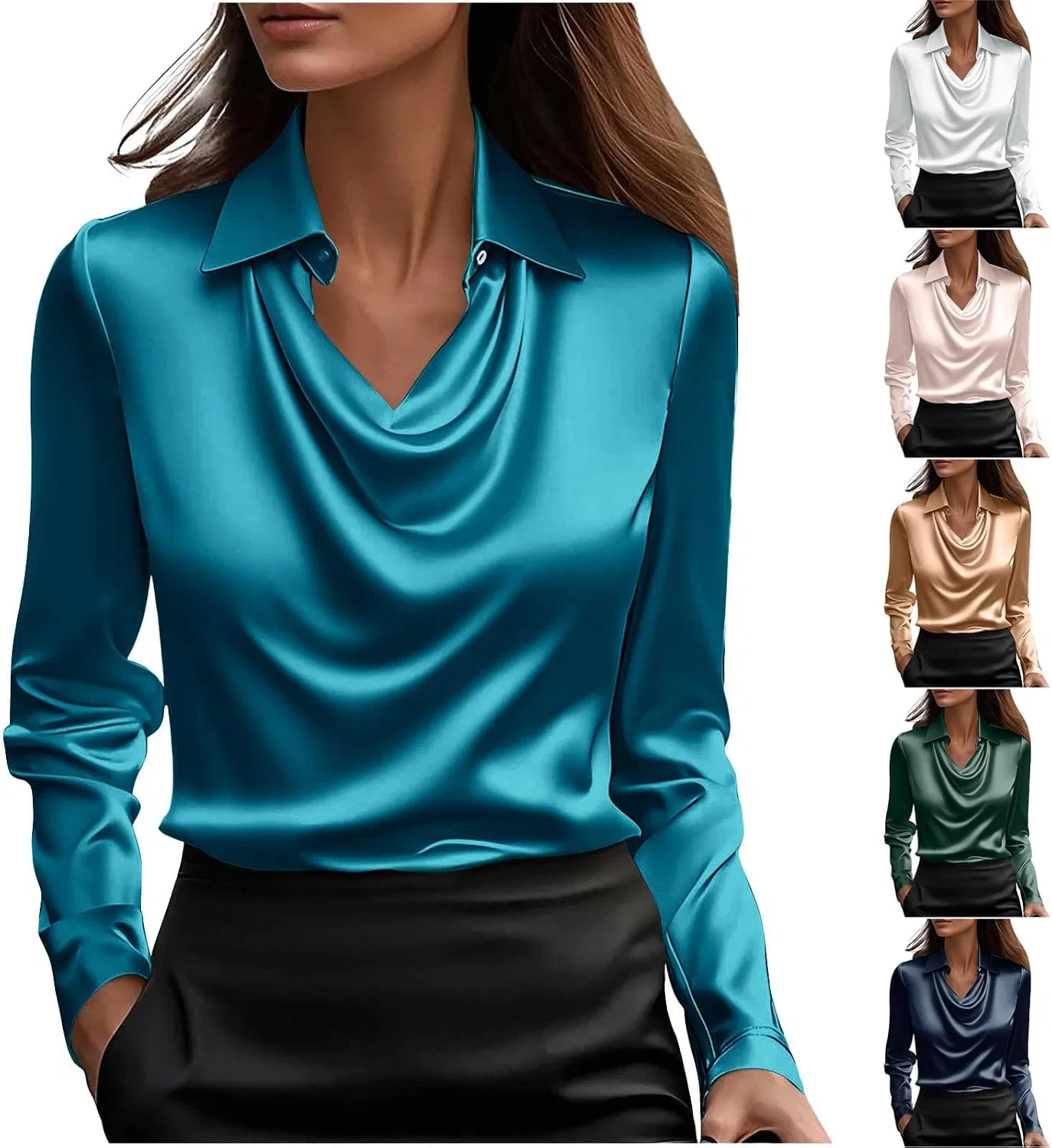 Женская блузка с воротником-хомутом Pelang, C-sky Blue
