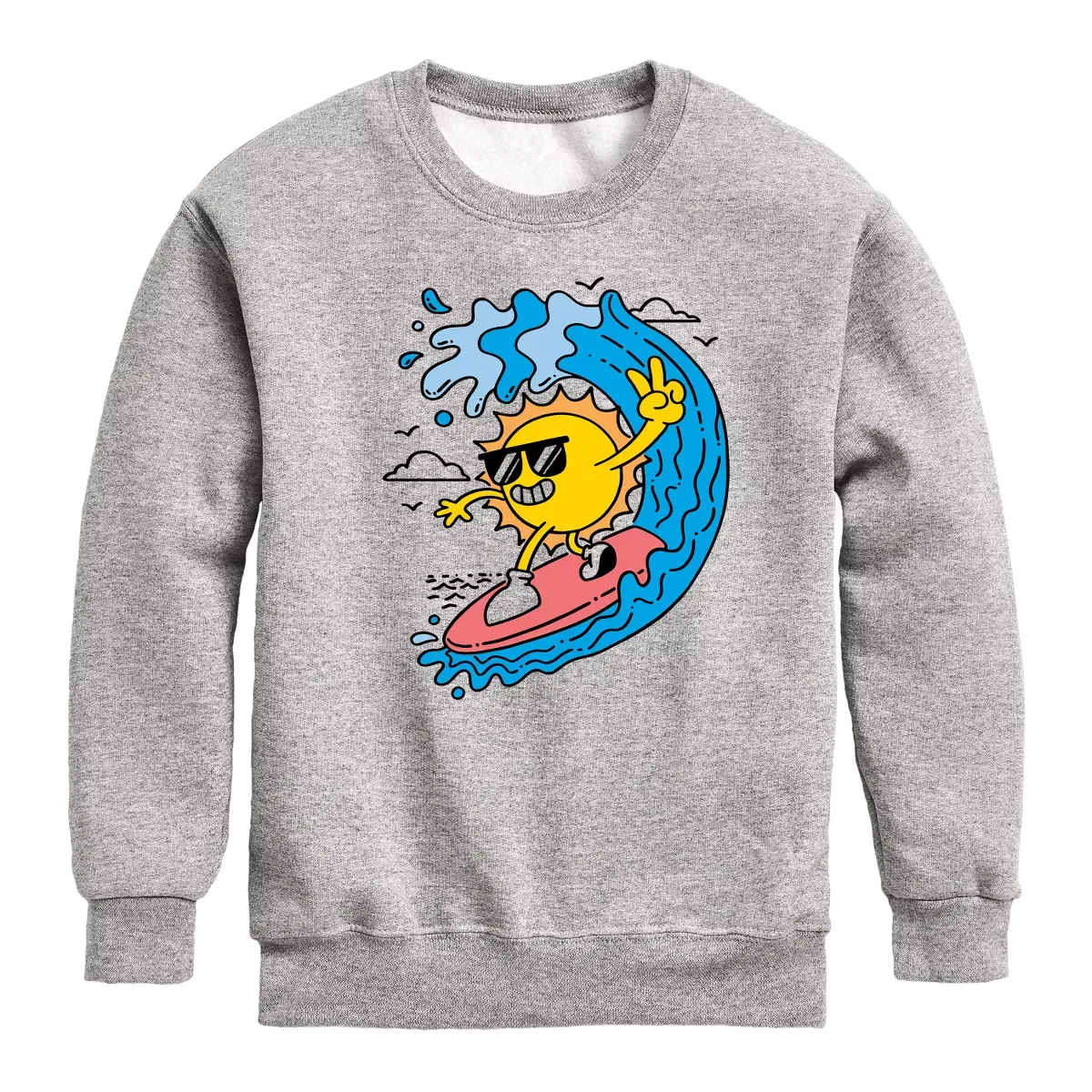 Детский свитшот с принтом Sun Surfer Instant Message, Athletic Heather