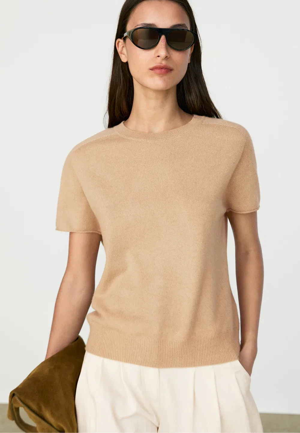 Простая футболка Massimo Dutti, Brown