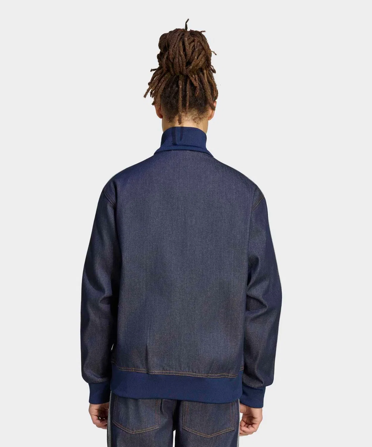 Мужская куртка свободного кроя с полной застежкой-молнией Firebird Adicolor Raw Denim Track Top Adidas, Blue — фото 3