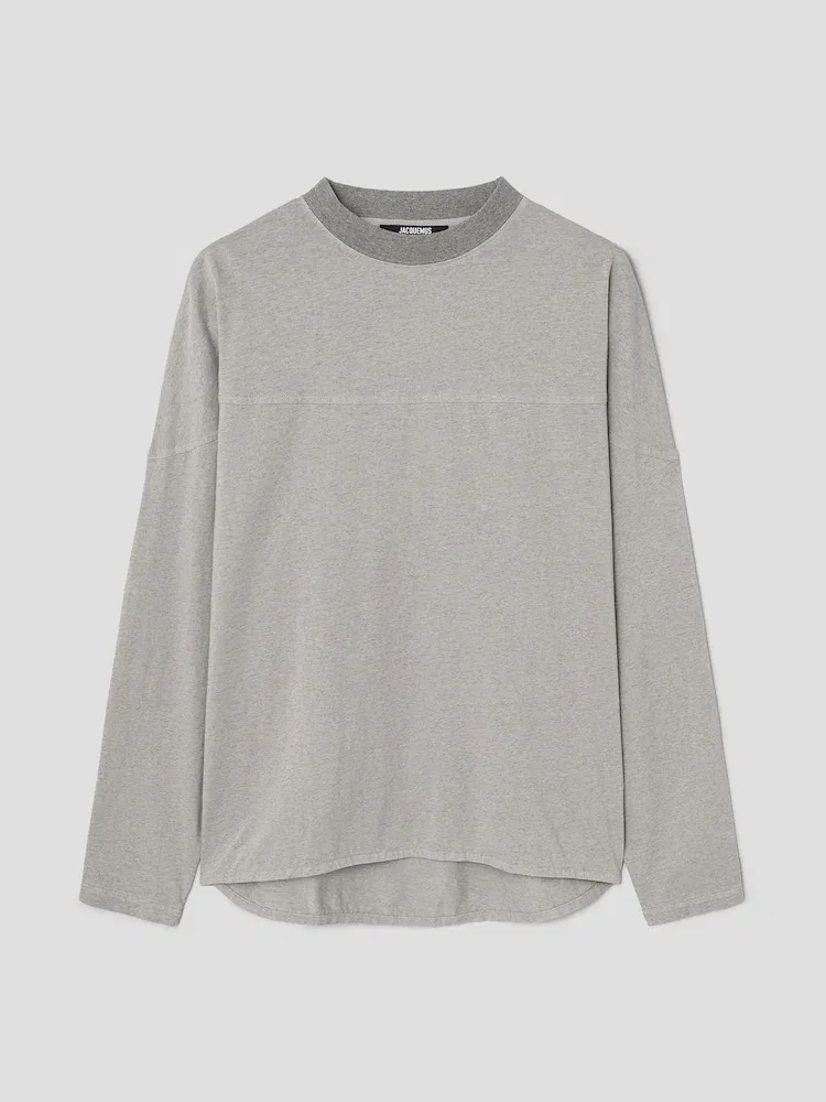 Футболка с длинным рукавом, дроп-шолдер JACQUEMUS, Grey