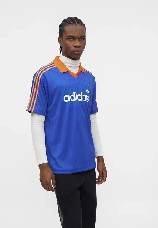 Футболка поло Adidas Originals, синий/оранжевый — фото 4