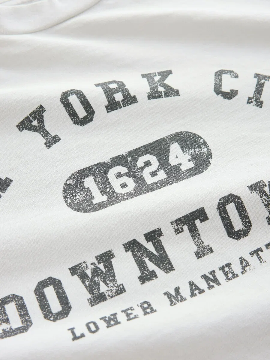 Топ Next 'NYC' кремового цвета — фото 3
