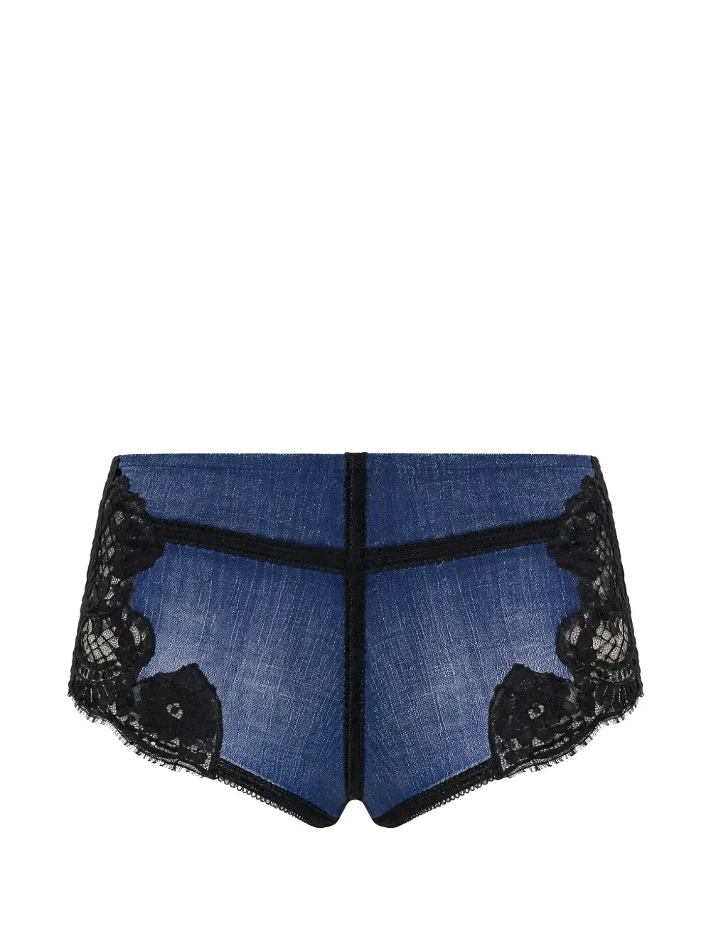 Джинсовые шорты с кружевными вставками Dsquared2, синий