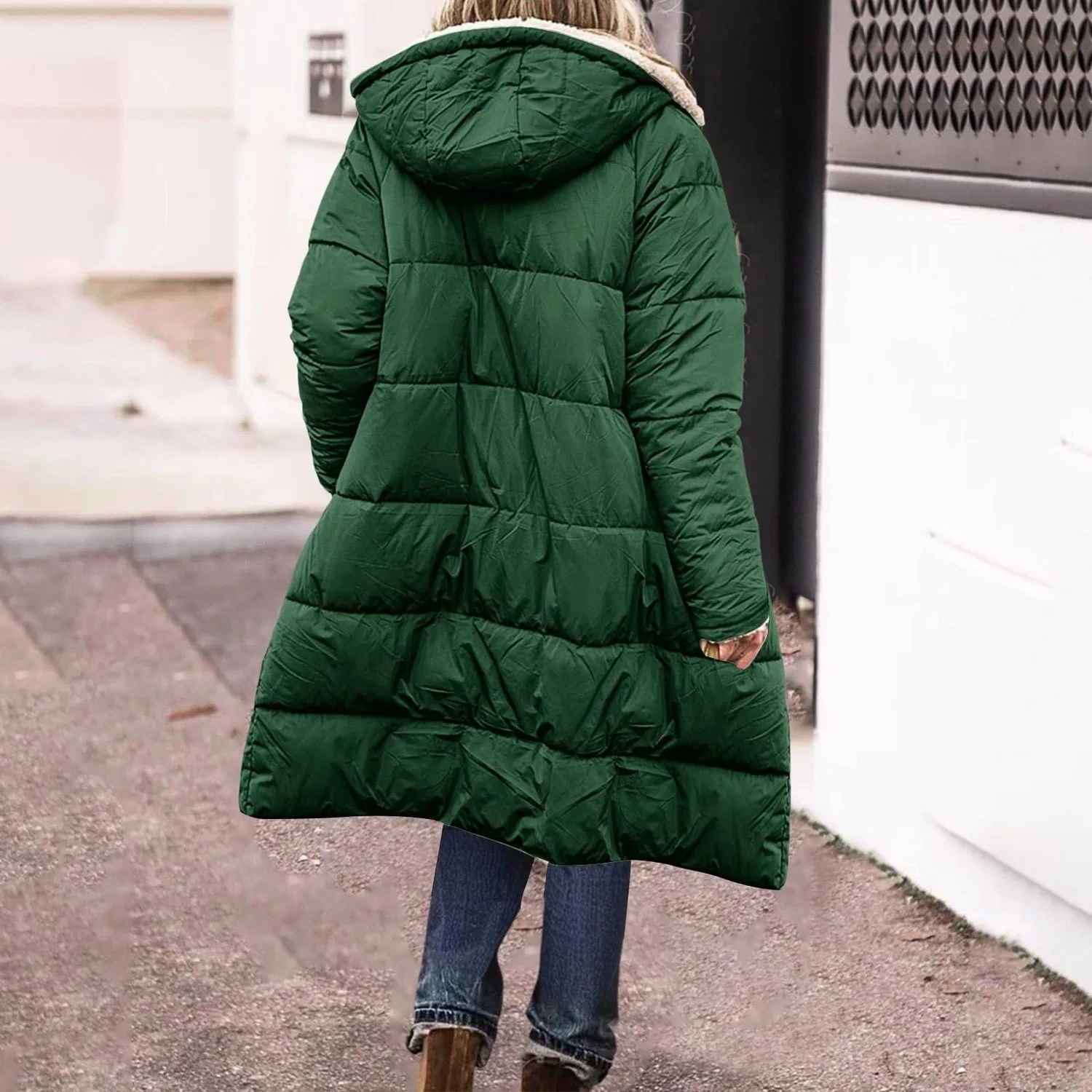 Женское зимнее пальто с капюшоном, утеплённое, Oversized Hooded Parka, GN2 — фото 3