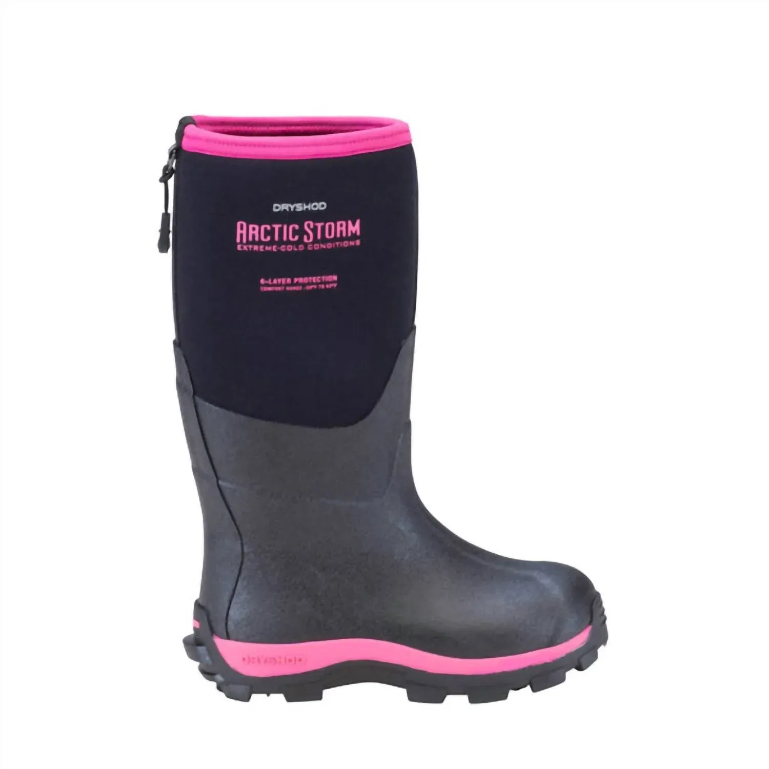 Детские зимние сапоги для девочек с круглым носом Dryshod, Black/Pink