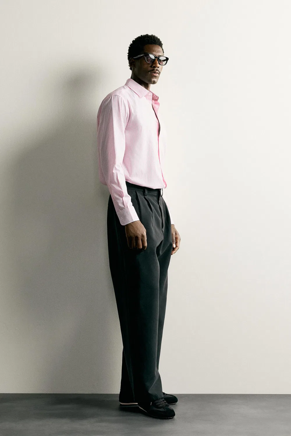 Текстурированная рубашка стандартного кроя ZARA, Coral red — фото 4