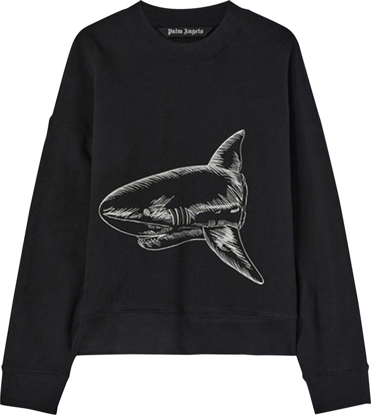 

Толстовка Palm Angels Split Shark Crew 'Black', черный