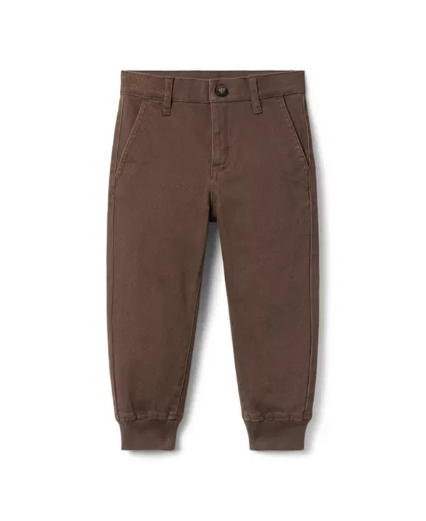 Детские брюки для мальчиков с застежкой на пуговицы The Button Twill Jogger Janie And Jack, коричневый
