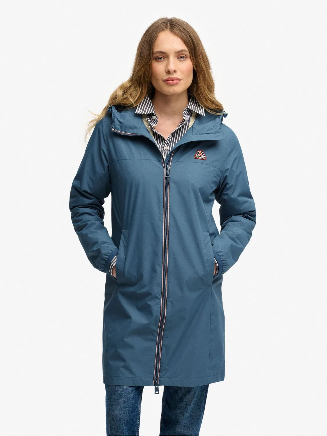 Ветровка Superdry Longline Tri Windbreaker, синий
