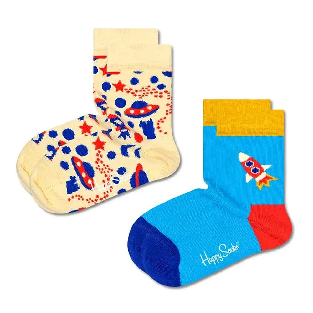 Носки Into Space 2 пары Happy Socks, бежевый