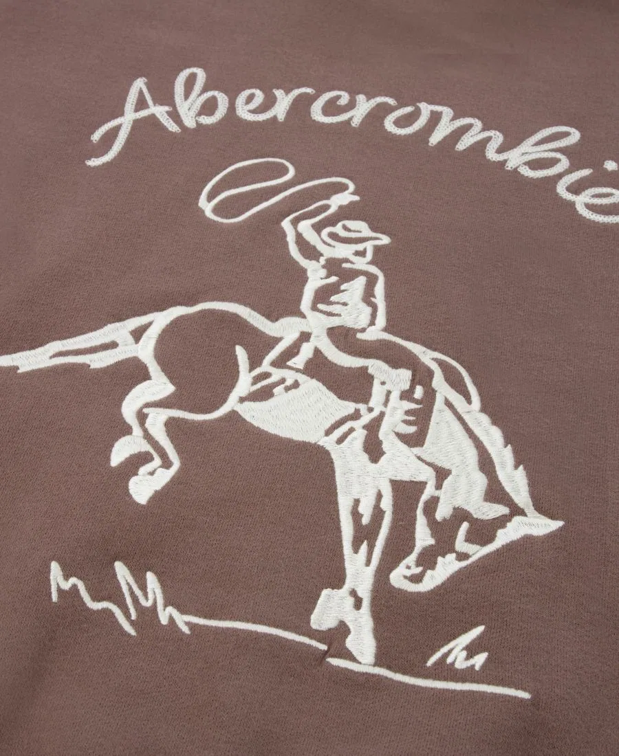 Детский худи с капюшоном с длинным рукавом Saddle Up abercrombie kids, Deep Taupe — фото 3