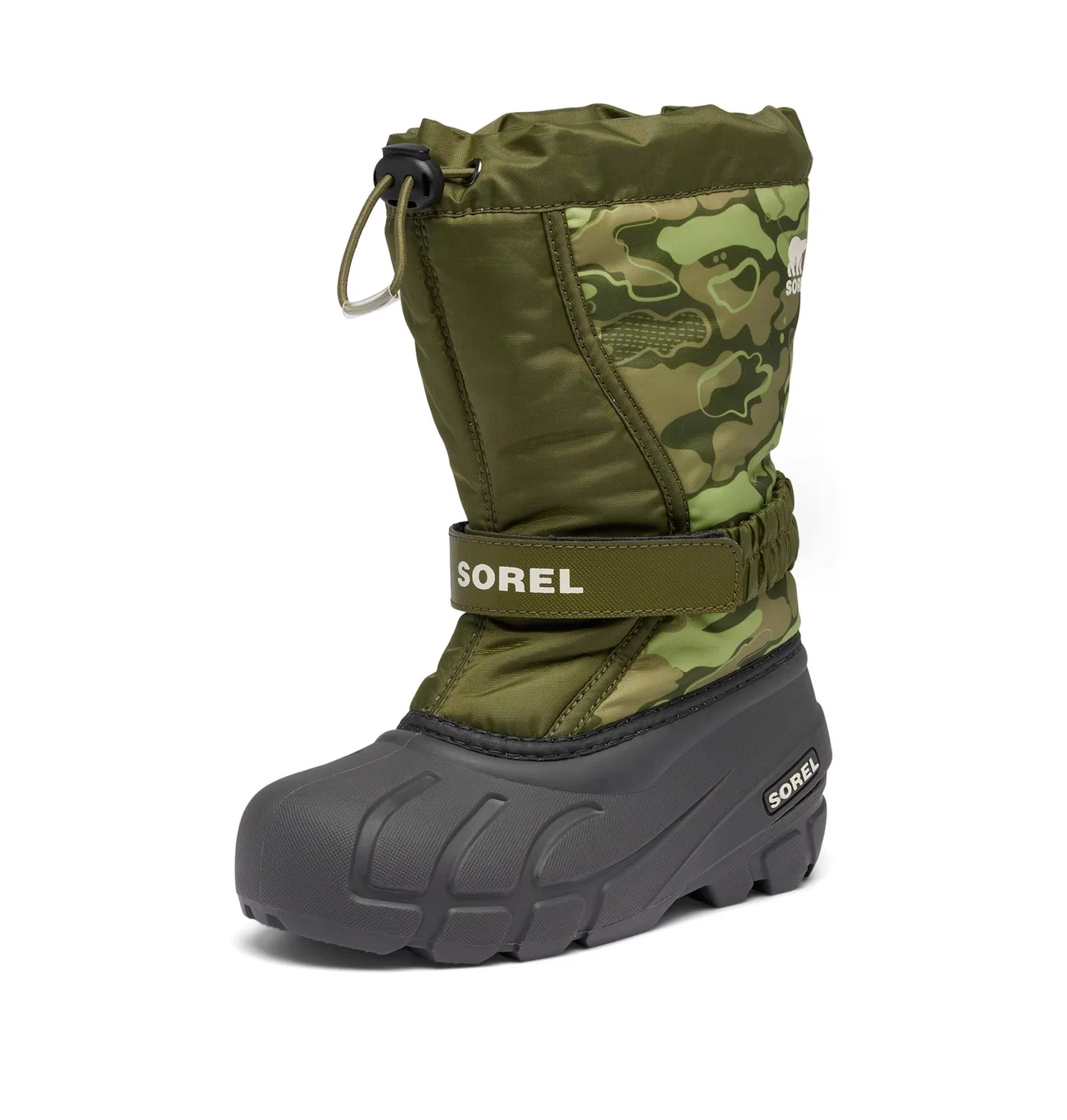 Детские зимние ботинки для мальчиков водонепроницаемые Flurry Boot Print Sorel, Salt Green Utility