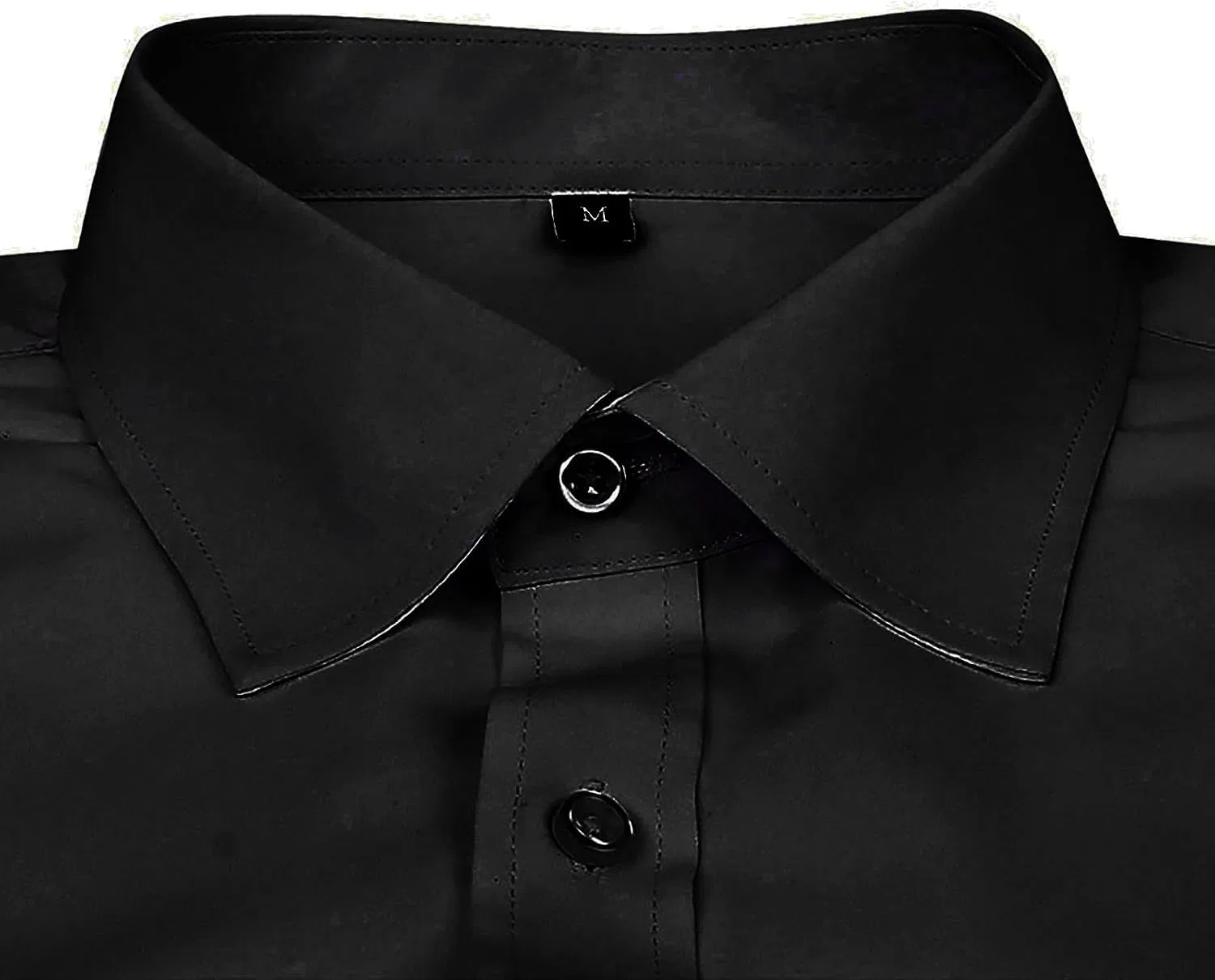 Мужская рубашка с длинным рукавом, Regular Fit, чёрный — фото 3