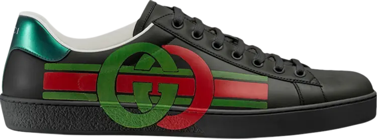 

Кроссовки Gucci GG Ace Black Green Red, черный