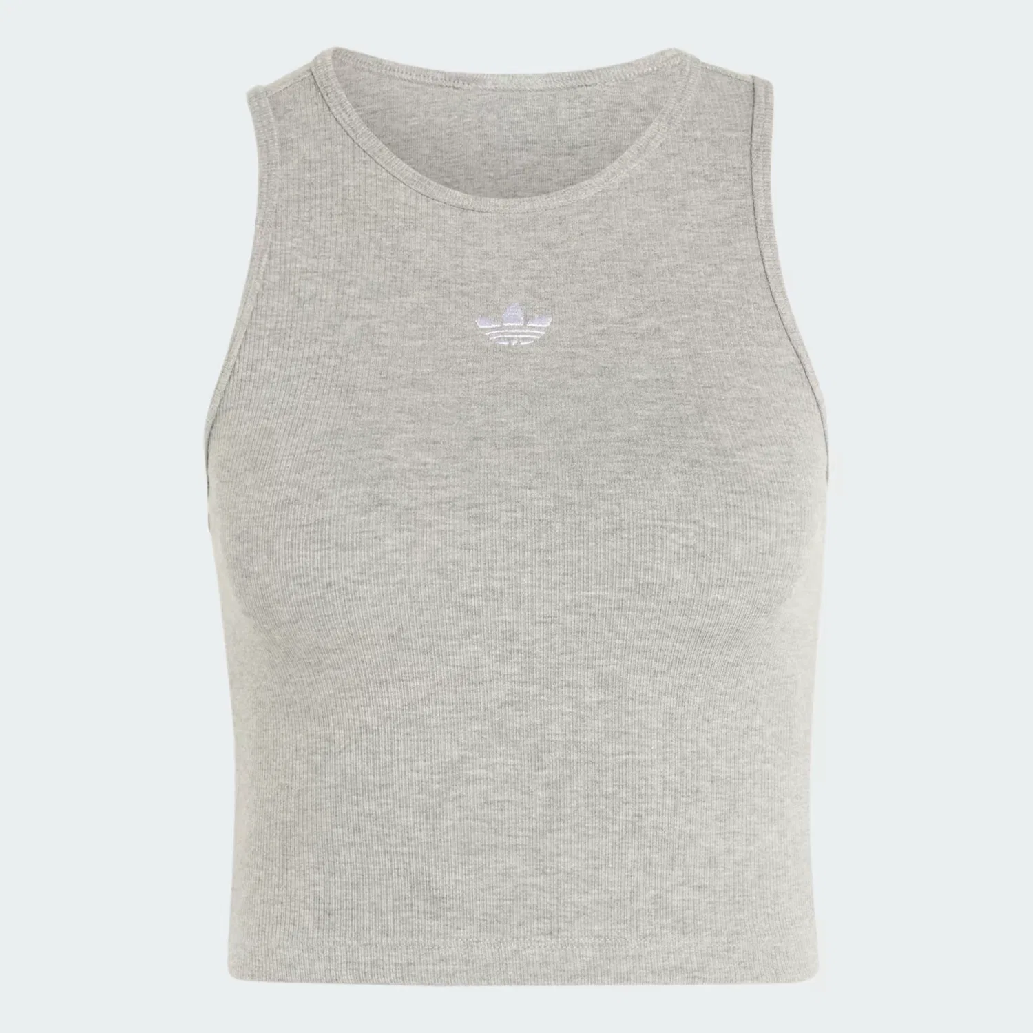 Женская майка в рубчик Essentials Rib Tank Top Adidas Originals, серая меланжевая — фото 4