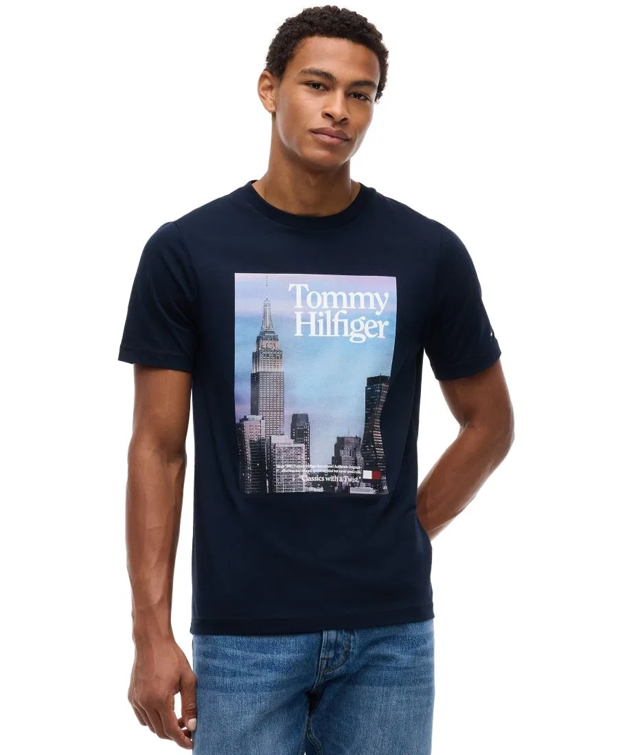 Футболка с фотопринтом NY Landscape Tommy Hilfiger, Navy Blue