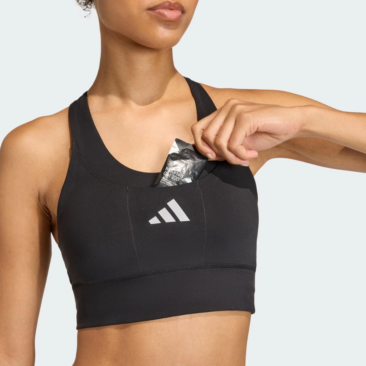 Женский спортивный бюстгальтер с средним уровнем поддержки adi365 Running Pocket Medium Support BH Adidas, Черный — фото 4