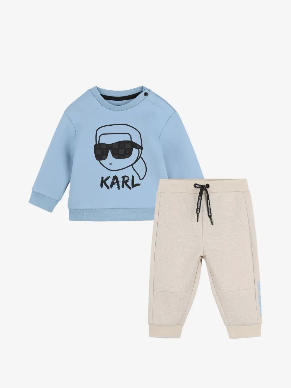 Комплект из толстовки и спортивных брюк с логотипом Karl Lagerfeld Kids, синий