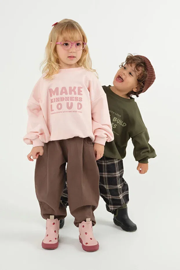 Детские свитшот для девочек с принтом Mioma Kids, Powder Pink
