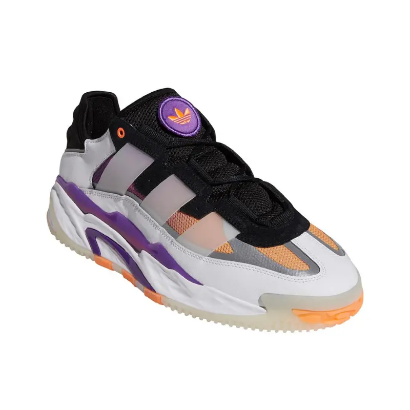 Кроссовки Adidas originals Niteball 1.0 Lifestyle, белый/черный/фиолетовый — фото 2
