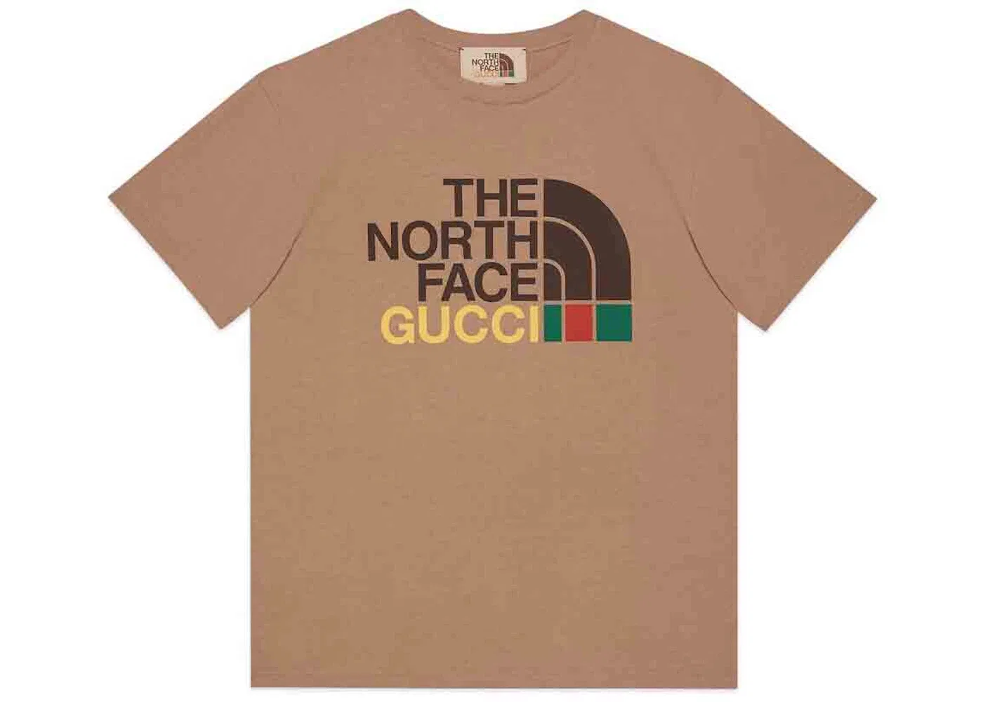 Мужская футболка с принтом Gucci x The North Face T-shirt Gucci, Camel