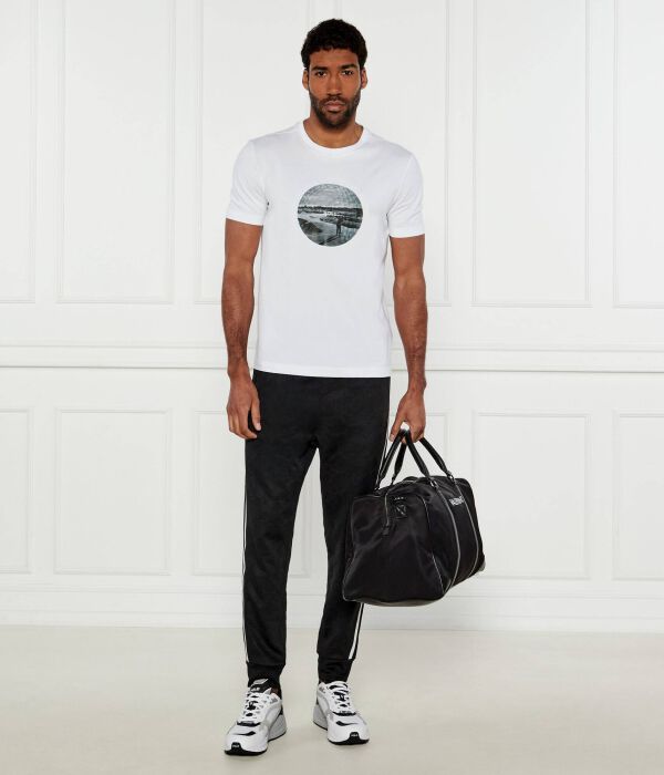 Футболка с графическим принтом Regular fit Boss Green, белый — фото 2