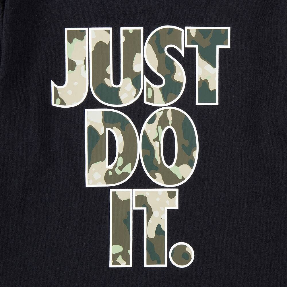 Камуфляж Nike «Just Do It» для малышей и мальчиков. Футболка с длинным рукавом, черный — фото 3