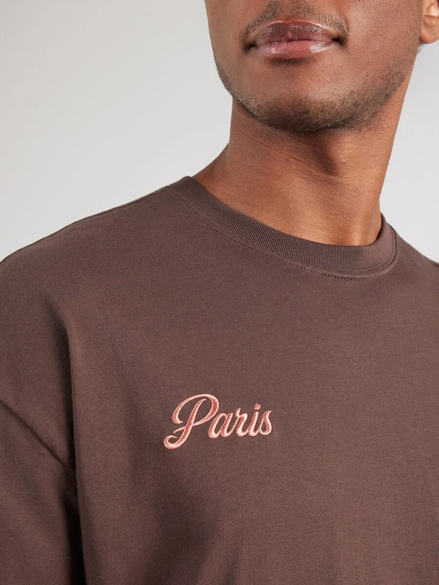 Футболка ADIDAS ORIGINALS 'PARIS' коричневого цвета — фото 2