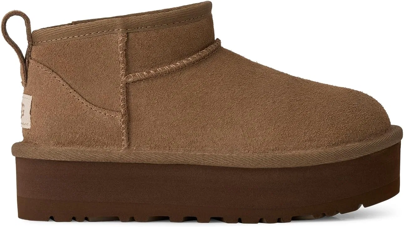 Детские ботинки для девочек Classic Ultra Mini Platform UGG, Light Bronze