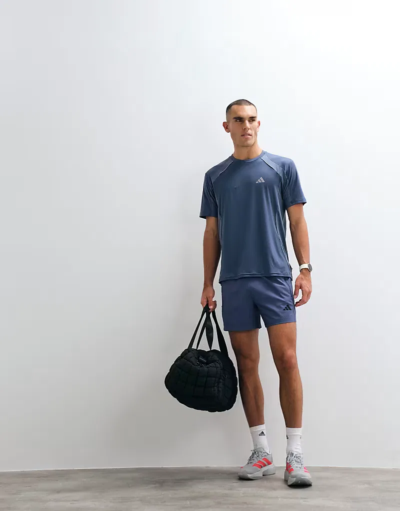 Технологическая тренировочная футболка Adidas, темно-синий — фото 2