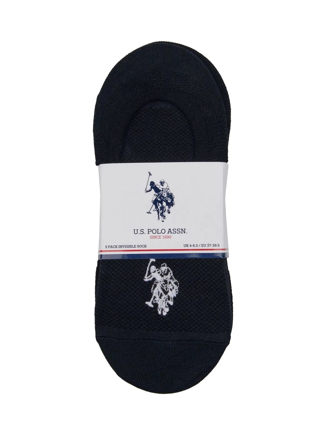 Носки U.S. Polo Assn. Invisible Socks 5 Pack, черный — фото 2