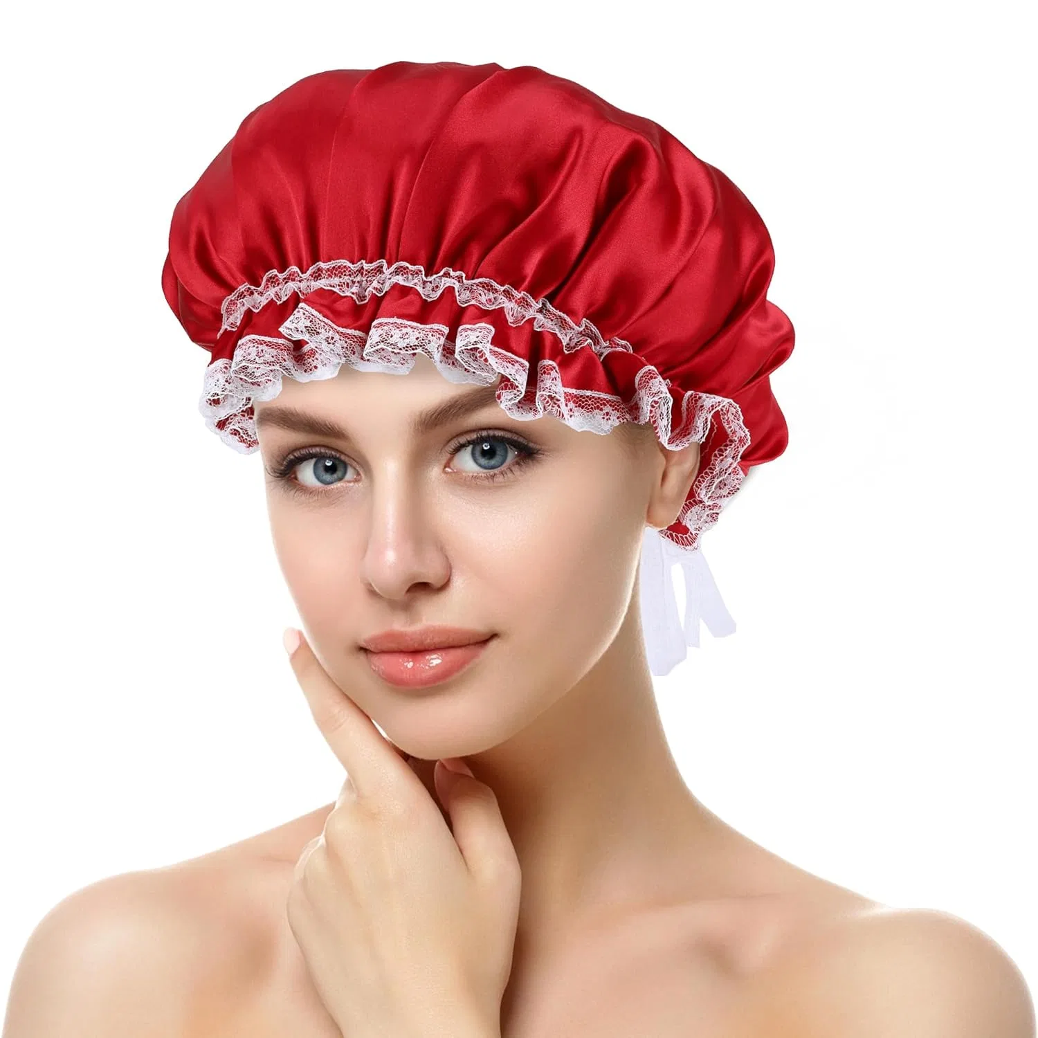 Шелковый колпак для сна Mulberry Silk Sleep Cap, 6A, Pure Red Zlyc